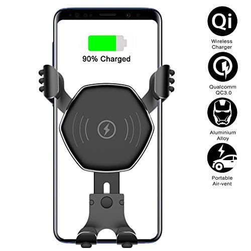 Wireless Fast Charger Car Mount Air Vent Phone Holder Compatible iPhone Xs MAX/XR/XS/X/8/8 Plus Samsung Galaxy S9/8/7/Note 8/9 and All Qi-Enabled Phones Wireless Car Charger Wireless Fast Charger Car Mount Air Vent Phone Holder Compatible iPhone Xs MAX/XR/XS/X/8/8 Plus Samsung Galaxy S9/8/7/Note 8/9 and All Qi-Enabled Phones Wireless Car Charger